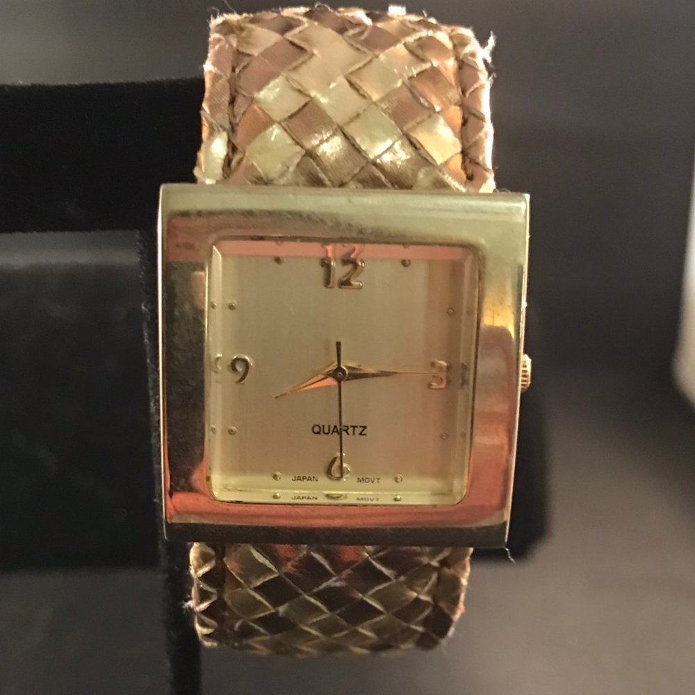 Gold Watch Braided Band and Gold Face